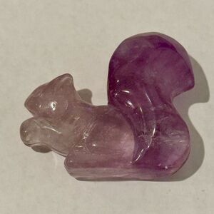 Cute Hand Carved Natural Amethyst Squirrel